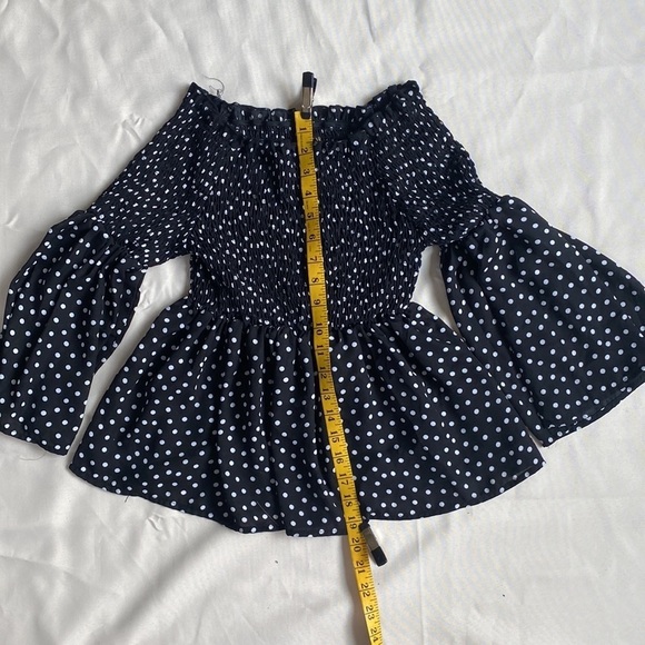 QED London Polka Dot Off Shoulder Top - Picture 4 of 9